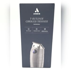 Andis Professional Cordless Cord T-Outliner Li Trimmer 74055 Charge Stand